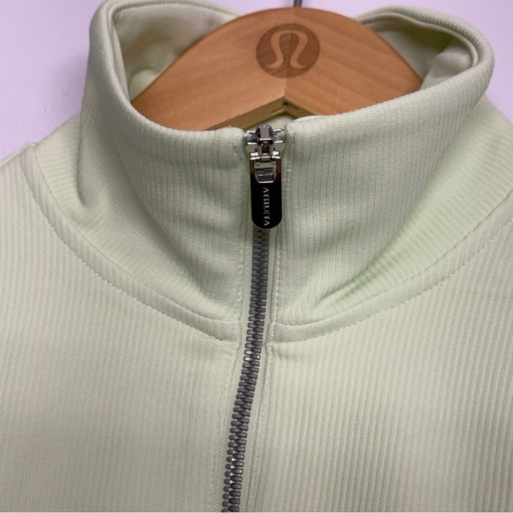 Athleta Seasoft Rib 1/4 Zip Popover Honeydew Size XS NWT Green - Picture 2 of 6